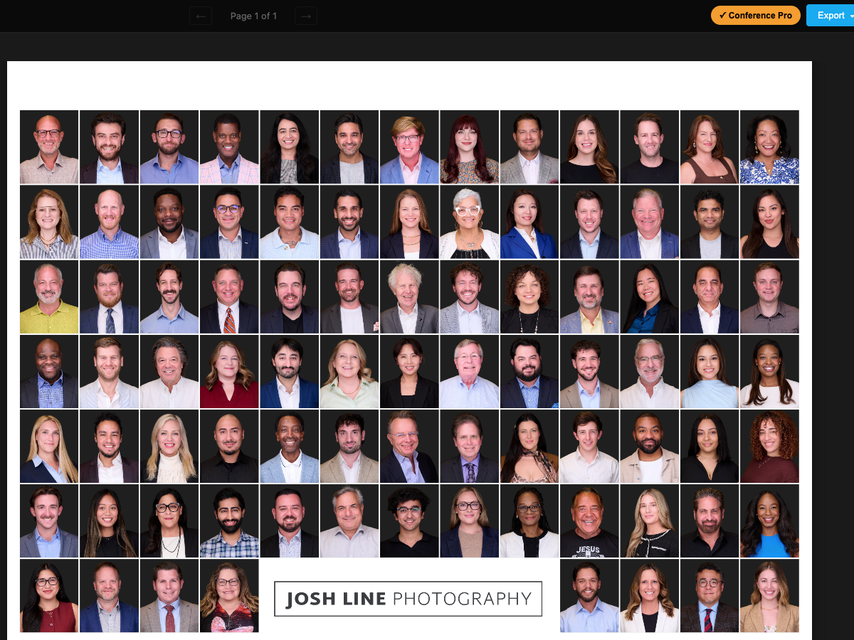 Grid layout with logo placed on contact sheet